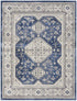 8' X 10' Blue And Gray Medallion Area Rug