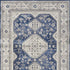 8' X 10' Blue And Gray Medallion Area Rug