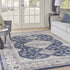 8' X 10' Blue And Gray Medallion Area Rug