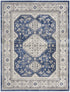 8' X 10' Blue And Gray Medallion Area Rug