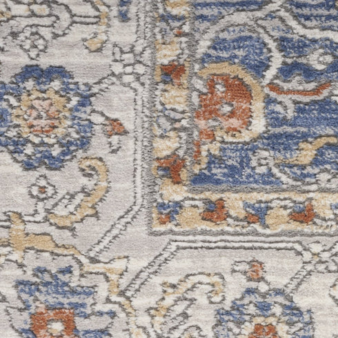 8' X 10' Blue and Gray Oriental Power Loom Area Rug