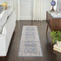 8' X 10' Blue and Gray Oriental Power Loom Area Rug