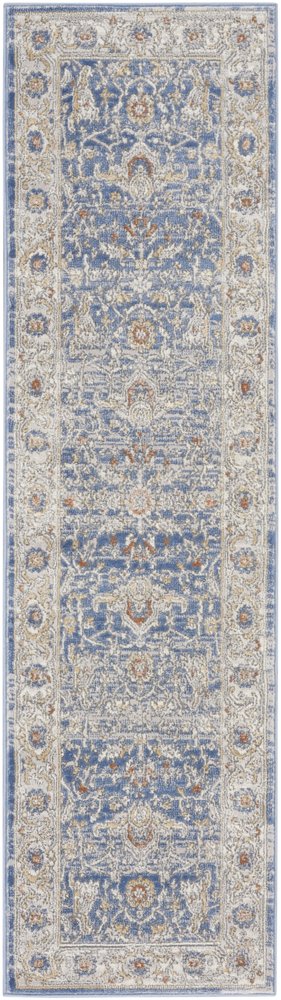 8' X 10' Blue and Gray Oriental Power Loom Area Rug