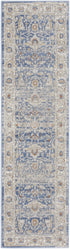 8' X 10' Blue and Gray Oriental Power Loom Area Rug