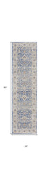 8' X 10' Blue and Gray Oriental Power Loom Area Rug