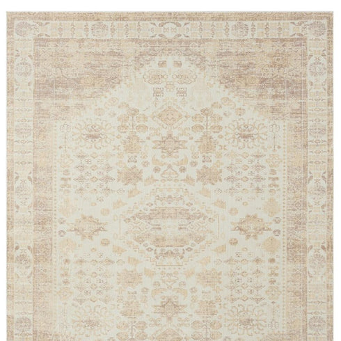 8' X 10' Beige Abstract Washable Non Skid Area Rug