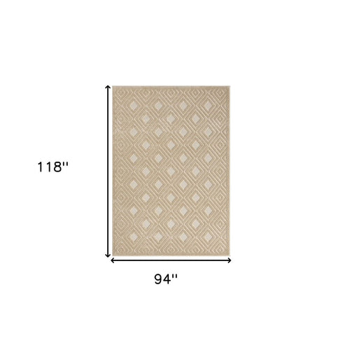 8' X 10' Beige Geometric Area Rug