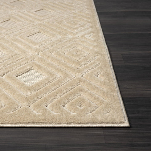 8' X 10' Beige Geometric Area Rug