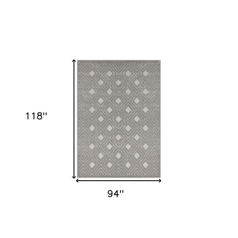 8' X 10' Gray Geometric Area Rug