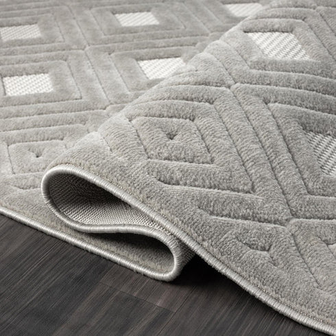8' X 10' Gray Geometric Area Rug