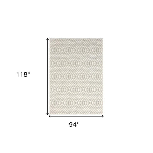 8' X 10' Ivory Trellis Area Rug