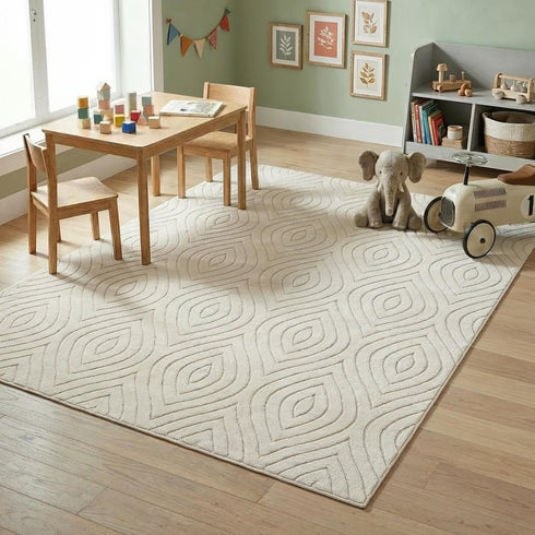 8' X 10' Ivory Trellis Area Rug