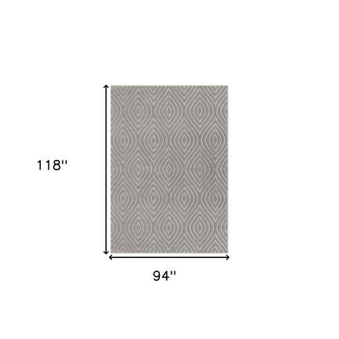 8' X 10' Gray Trellis Area Rug