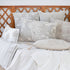20" Beige and Ivory Throw Pillow with Embroidery and Fringe