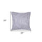 20" X 20" Silver Striped Polyester Zippered Pillow With Beads