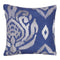 20" X 20" Blue Geometric Polyester Zippered Pillow With Beads
