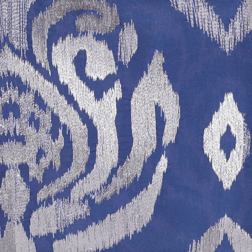 20" X 20" Blue Geometric Polyester Zippered Pillow With Beads