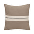 24" Taupe And Dark Gray Cotton Striped Throw Pillow