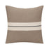 24" Taupe And Dark Gray Cotton Striped Throw Pillow