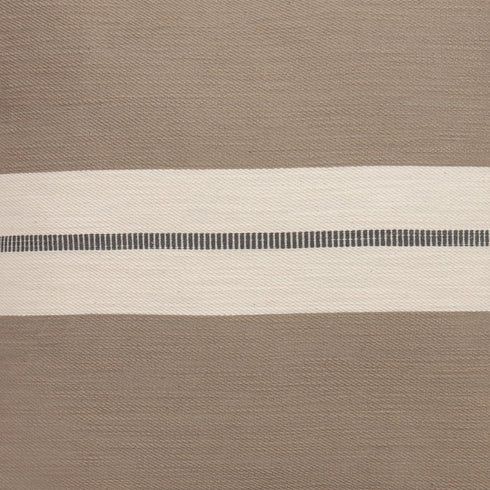 24" Taupe And Dark Gray Cotton Striped Throw Pillow