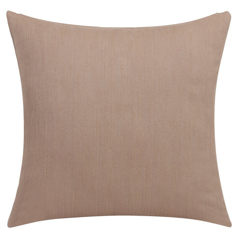 24" Brown Cotton Throw Pillow With Buttons
