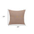 24" Brown Cotton Throw Pillow With Buttons