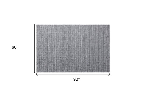 5' X 8' Gray Wool Striped Hand Woven Area Rug