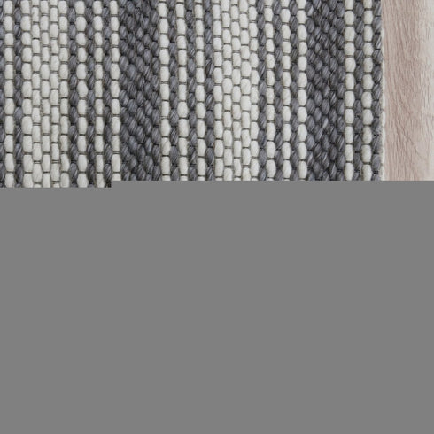 9' X 12' Gray Wool Striped Hand Woven Area Rug