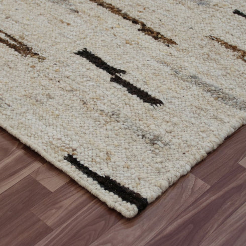 8' X 10' Brown Wool Abstract Hand Woven Area Rug