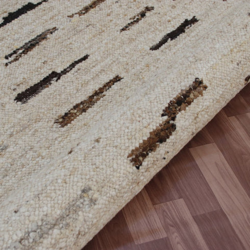 8' X 10' Brown Wool Abstract Hand Woven Area Rug