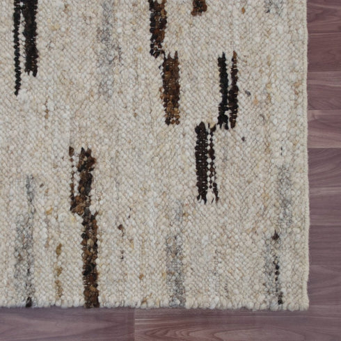 8' X 10' Brown Wool Abstract Hand Woven Area Rug