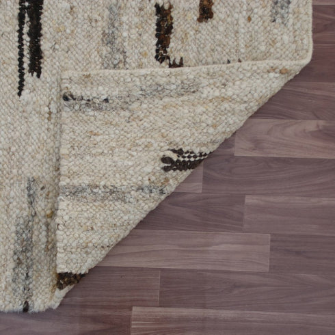 8' X 10' Brown Wool Abstract Hand Woven Area Rug