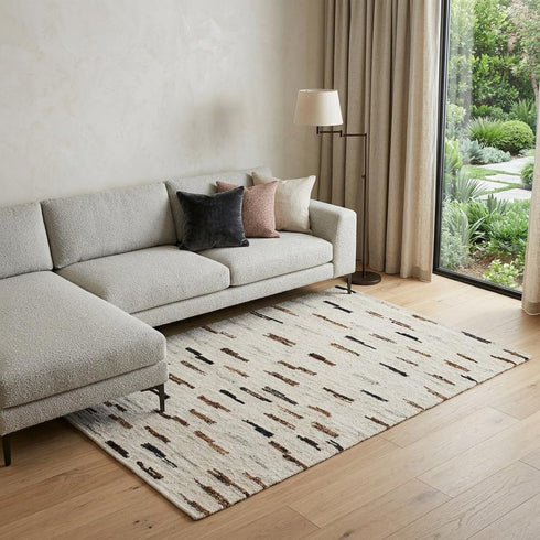 8' X 10' Brown Wool Abstract Hand Woven Area Rug