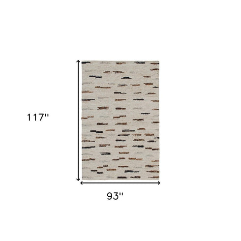 8' X 10' Brown Wool Abstract Hand Woven Area Rug