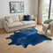 6' X 7' Cobalt Cowhide Hand Knotted Area Rug