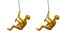 Set of Two Gold Resin Climbing Man Hanging Dimensional Sculpture