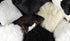 Set of Two 18" Black Sheepskin Throw Pillows