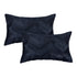 Set of Two 12" X 20" Black Lumbar Chevron Cowhide Throw Pillows