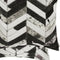 Set of Two 18" Black and Natural Chevron Cowhide Throw Pillows