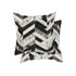 Set of Two 18" Black and Natural Chevron Cowhide Throw Pillows