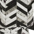 Set of Two 18" Black and Natural Chevron Cowhide Throw Pillows