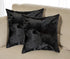 Set of Two 18" Black Cowhide Throw Pillows