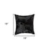 Set of Two 18" Black Cowhide Throw Pillows