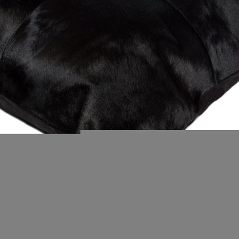 Set of Two 18" Black Cowhide Throw Pillows