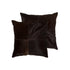 Set of Two 18" Brown Cowhide Throw Pillows