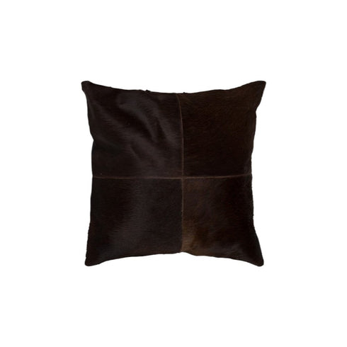 Set of Two 18" Brown Cowhide Throw Pillows