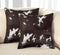 Set of Two 18" Chocolate and White Cowhide Cowhide Throw Pillows