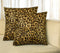 Set of Two 18" Brown and Black Leopard Cowhide Throw Pillows