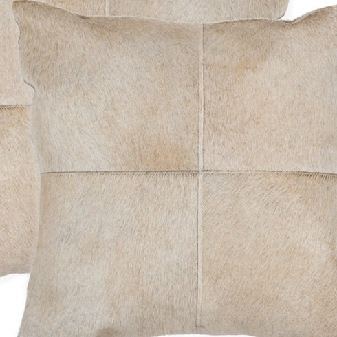 Set of Two 18" Natural Cowhide Throw Pillows