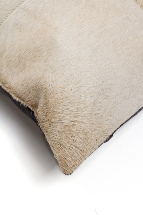 Set of Two 18" Natural Cowhide Throw Pillows